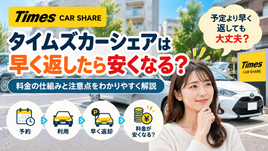 タイムズカーシェアは早く返したら安くなる？
