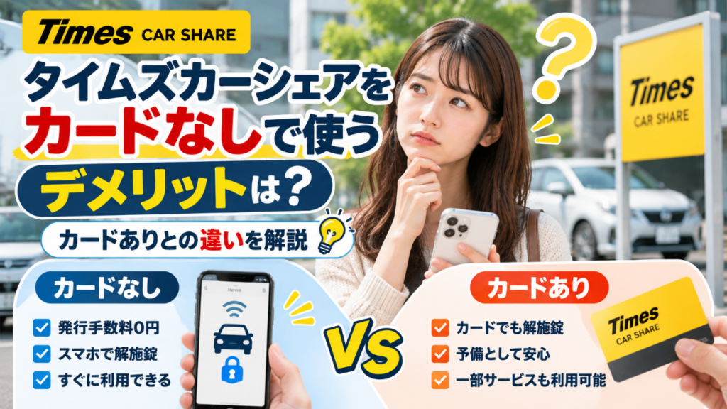 タイムズカーシェアをカードなしで使うデメリットは?