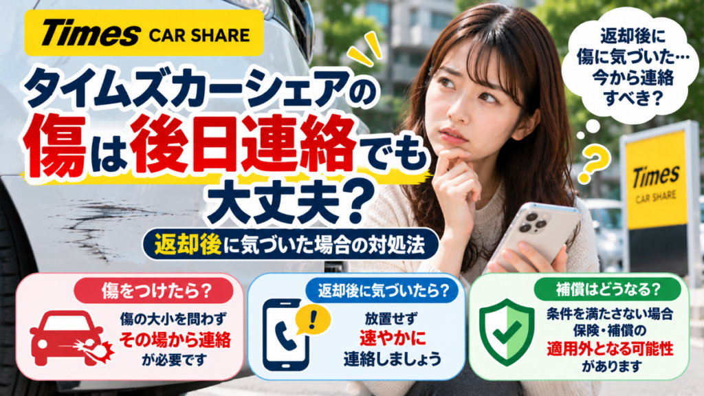 タイムズカーシェアの傷は後日連絡でも大丈夫?