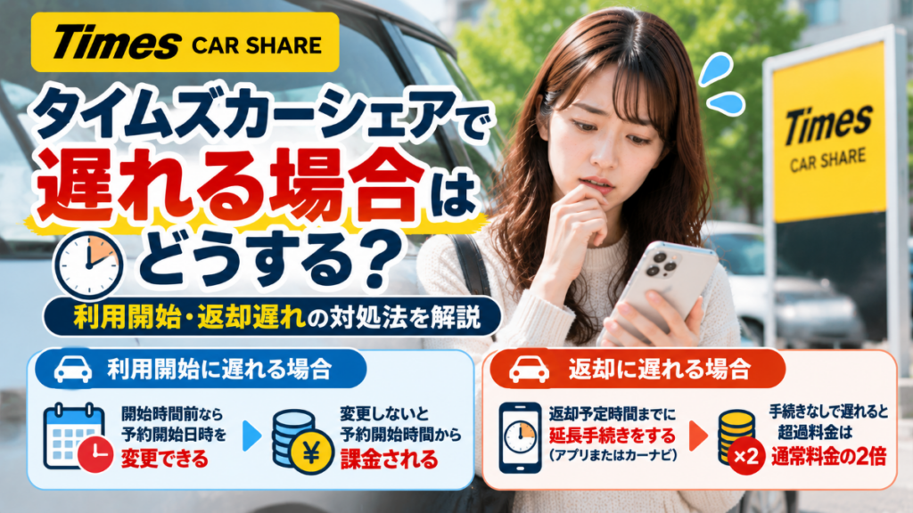 タイムズカーシェアで遅れる場合はどうする?