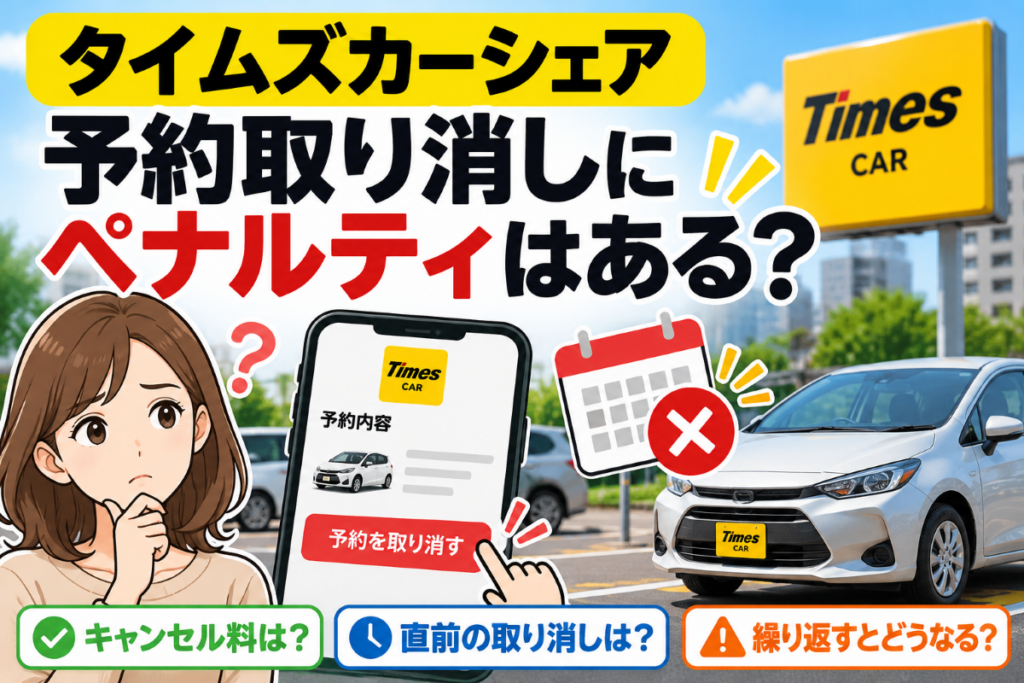 タイムズカーシェア 予約取り消し ペナルティ