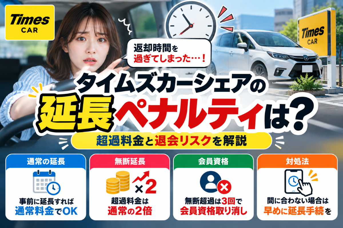タイムズカーシェア 延長 ペナルティ