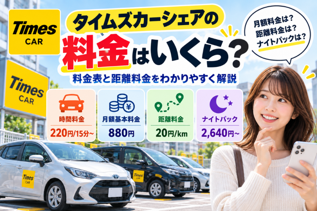 タイムズカーシェアの料金はいくら？