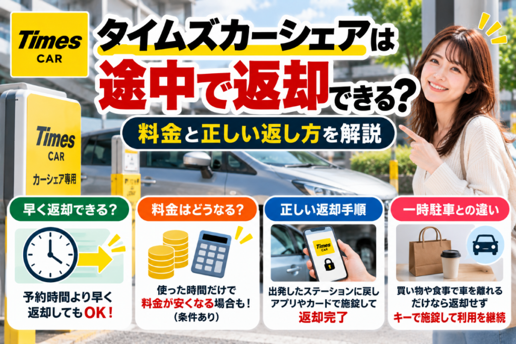 タイムズカーシェア 途中で返却