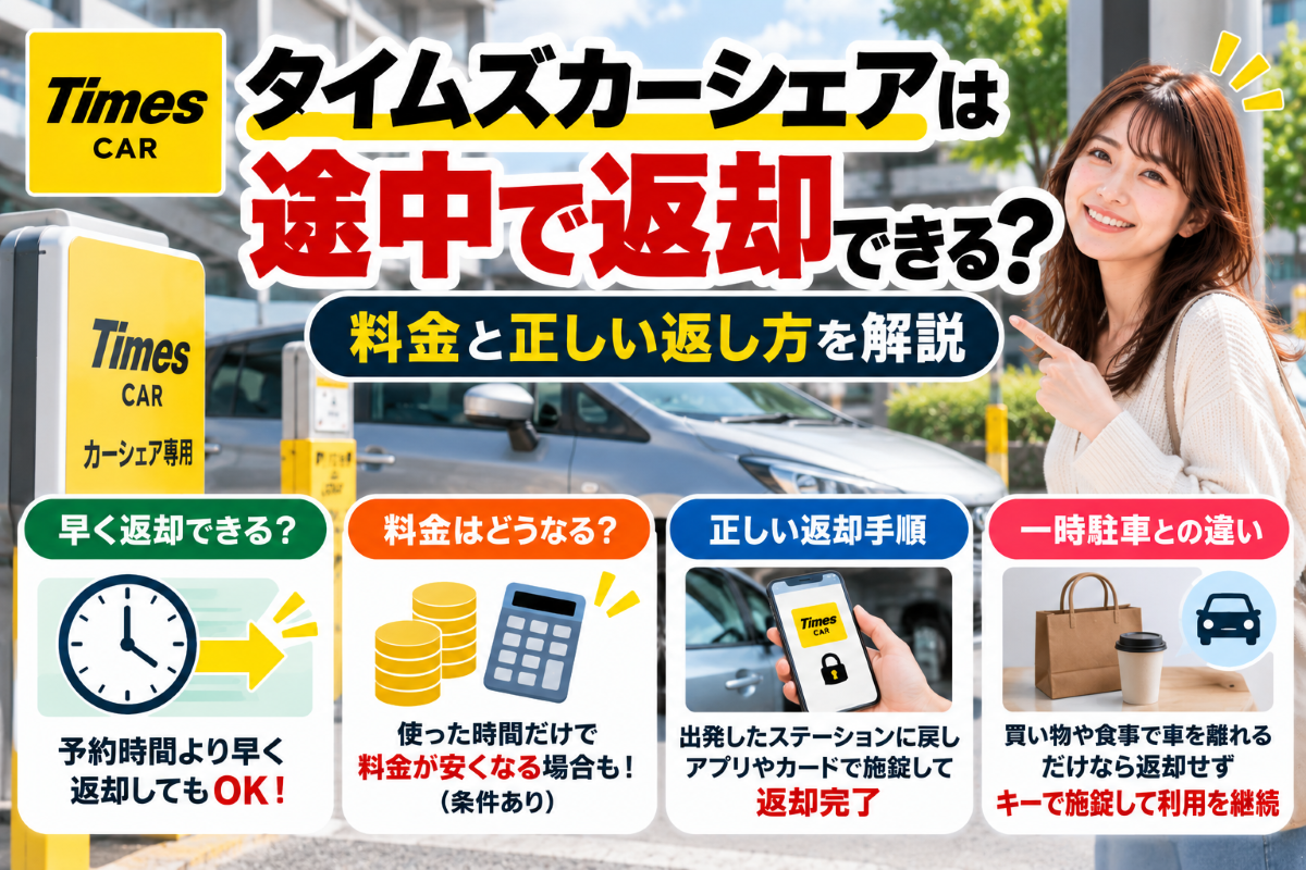 タイムズカーシェア 途中で返却